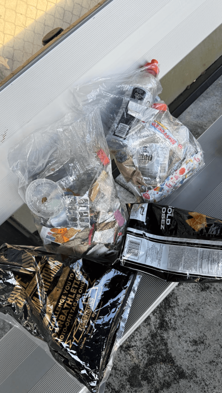 The haul — bags of collected garbage
